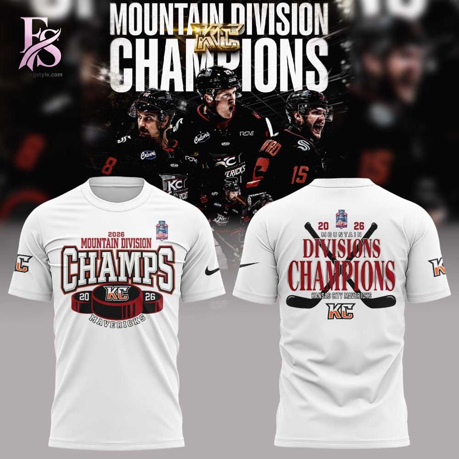 Stylish Kansas City Mavericks 2026 Mountain Division Champions Hoodie 2 with a modern look and comfortable everyday appeal.