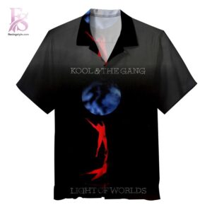 Kool The Gang Light of Worlds Album Hawaiian Shirt 1 showcasing a bold all-over album-inspired print