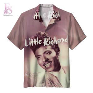 Little Richard Greatest Hits Album Hawaiian Shirt 1 showcasing a bold all-over album-inspired print