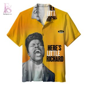 Little Richard Here s Little Richard Album Hawaiian Shirt 1 showcasing a bold all-over album-inspired print