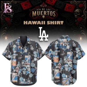 Stylish fashion product featuring modern design details and premium quality craftsmanship Los Angeles Dodgers 2026 Black Dia De Los Muertos Hawaii Shirt 1