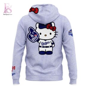 Stylish display of Los Angeles Dodgers 2026 Hello Kitty Night grey Hoodie 3 with clean details and trendy look.