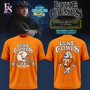 Stylish fashion apparel with modern casual design and comfortable everyday fit Luke Combs Tennessee Volunteers My Kinda Saturday Night Tour 2026 Shirt 2