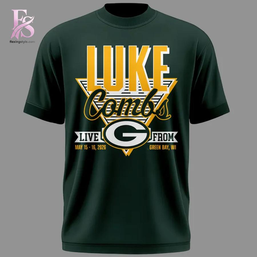 Stylish Luke Combs x Green Bay Packers My Kinda Saturday Night Tour 2026 Shirt 2 product with smooth finish and modern casual look.