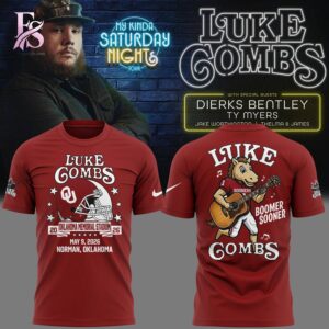 Stylish Luke Combs x Oklahoma Sooners Football Tour Country Music 2026 T Shirt 1 designed for everyday comfort and casual fashion.