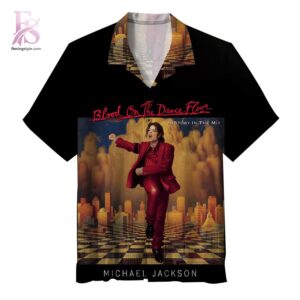 Michael Jackson Blood on the Dance Floor Album Hawaiian Shirt 1 showcasing a bold all-over album-inspired print