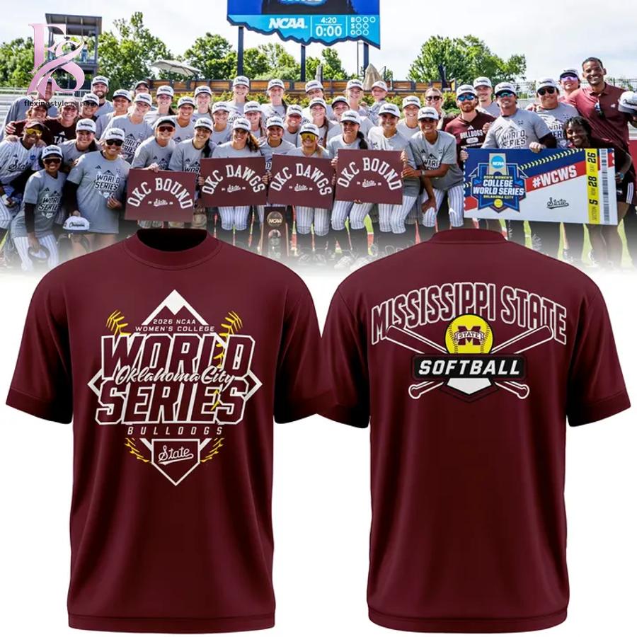 Stylish Mississippi State Softball 2026 Women s College World Series Tshirt 1 with a modern look and comfortable everyday appeal.