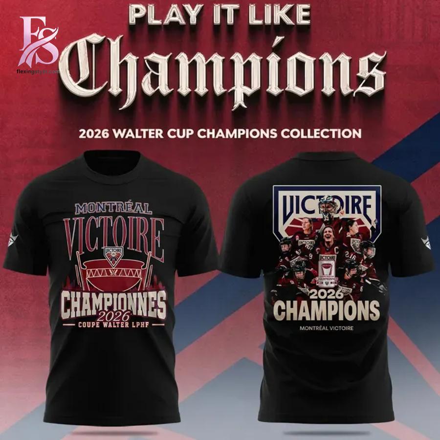 Trendy fashion product featuring premium fabric and contemporary streetwear style Montreal Victoire Royalty Champions Locker Room 2026 Shirt 1