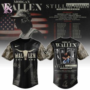 Stylish Morgan Wallen Still The Problem 2026 World Tour Camo Baseball Jersey 1 designed for everyday comfort and casual fashion.