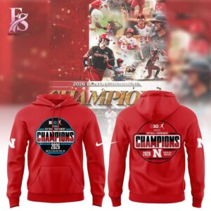 Stylish display of Nebraska Softball 2026 BIG TEN TOURNAMENT CHAMPIONS Hoodie 1 with clean details and trendy look.