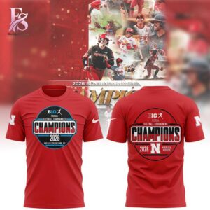 Stylish display of Nebraska Softball 2026 BIG TEN TOURNAMENT CHAMPIONS Hoodie 3 with clean details and trendy look.