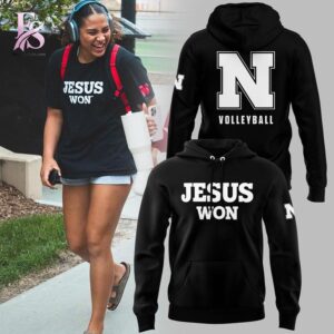Stylish fashion apparel with modern casual design and comfortable everyday fit Nebraska Volleyball Jesus Won 2026 Shirt 3
