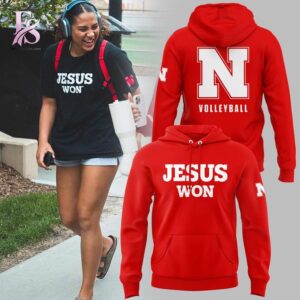 Stylish fashion apparel with modern casual design and comfortable everyday fit Nebraska Volleyball Jesus Won 2026 Shirt 4