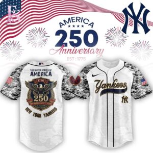Stylish New York Yankees 250 Years of Independence Baseball Jersey 1 product with smooth finish and modern casual look.