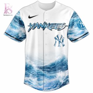 Stylish New York Yankees Minus Zero The Great Blue Kaiju Baseball Jersey 2 product with smooth finish and modern casual look.