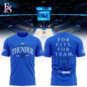 OKC Thunder Blue 2026 NBA Playoffs Game 2 T shirt 1 combines a modern look with comfortable wearability.