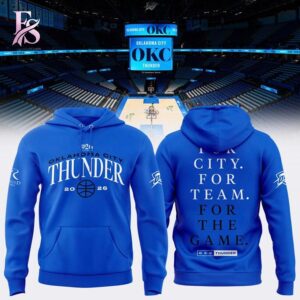 OKC Thunder Blue 2026 NBA Playoffs Game 2 T shirt 2 combines a modern look with comfortable wearability.