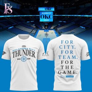 OKC Thunder Blue 2026 NBA Playoffs Game 2 T shirt 4 combines a modern look with comfortable wearability.