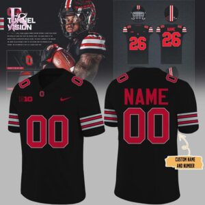 Stylish display of Ohio State Buckeyes football Back in Black 2026 Football Jersey 1 with clean details and trendy look.