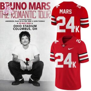 Ohio State Buckeyes x Bruno Mars 24K Football Jersey 1 combines a modern look with comfortable wearability.