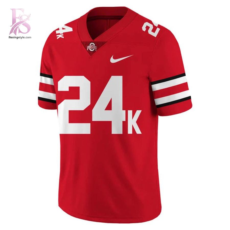 Ohio State Buckeyes x Bruno Mars 24K Football Jersey 2 combines a modern look with comfortable wearability.