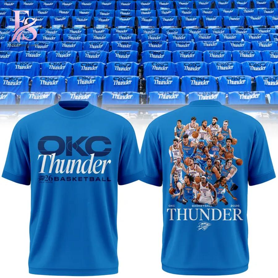 Stylish Oklahoma City Thunder 2026 NBA Playoffs T Shirt 1 product with smooth finish and modern casual look.