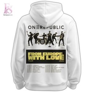 Stylish display of OneRepublic 2026 European Tour Hoodie 3 with clean details and trendy look.