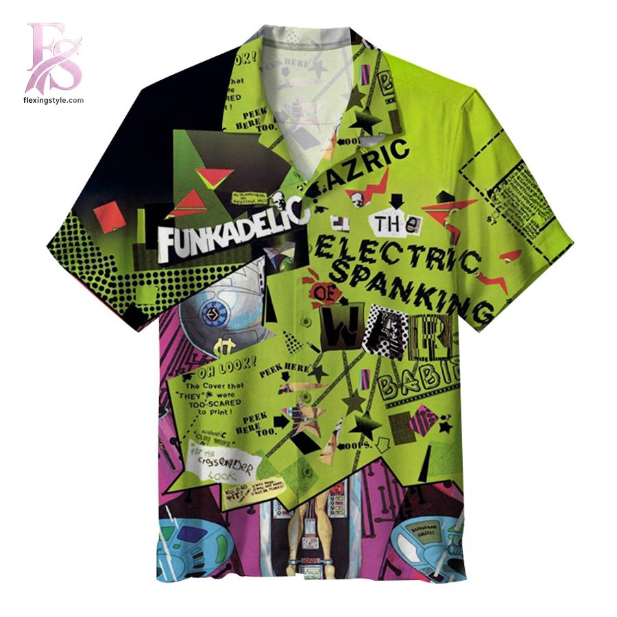 Parliament The Electric Spanking of War Babies Album Hawaiian Shirt 1 showcasing a bold all-over album-inspired print