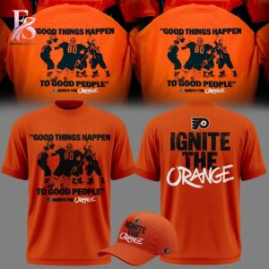 Philadelphia Flyers GOOD THINGS HAPPEN TO GOOD PEOPLE T shirt 1 combines a modern look with comfortable wearability.