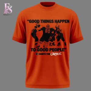 Philadelphia Flyers GOOD THINGS HAPPEN TO GOOD PEOPLE T shirt 2 combines a modern look with comfortable wearability.
