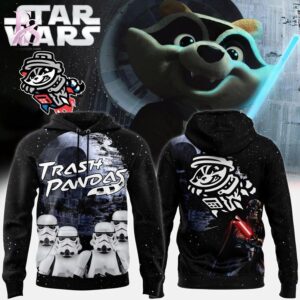 Stylish fashion apparel with modern casual design and comfortable everyday fit Rocket City Trash Panda 2026 Star Wars Night Hoodie 1