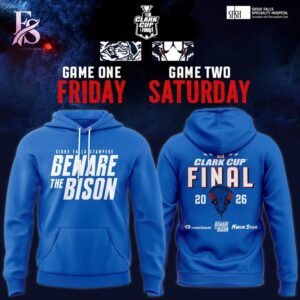 Stylish fashion apparel with modern casual design and comfortable everyday fit Sioux Falls Stampede 2026 Clark Cup Final Hoodie 1