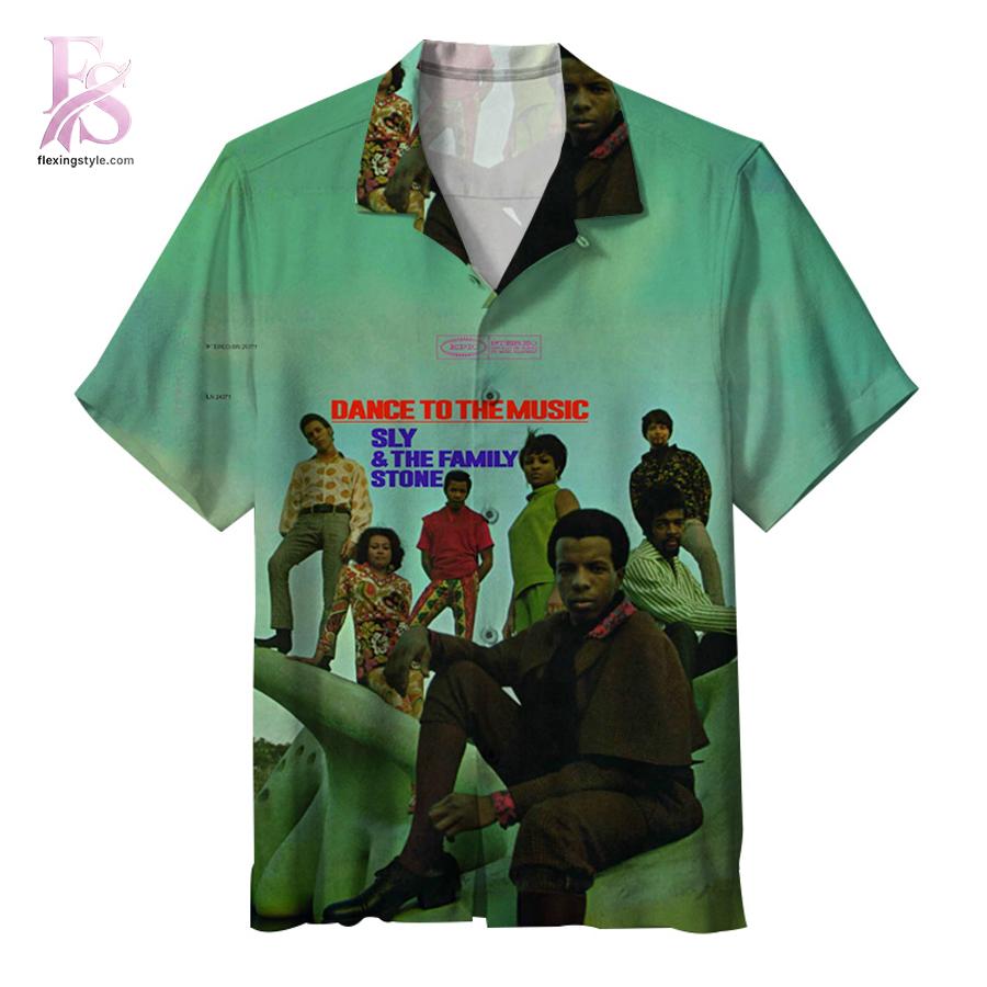Tropical Hawaiian shirt with vibrant floral patterns and relaxed summer fit Sly and the Family Stone Dance to the music Hawaiin Shirt 1