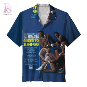 Smokey Robinson the Miracles Going To A Go Go Hawaiian Shirt 1 showcasing a bold all-over album-inspired print