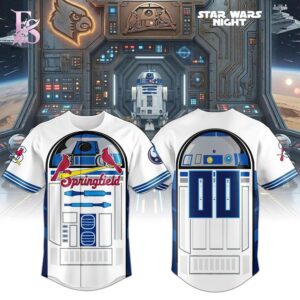 Stylish fashion apparel with modern casual design and comfortable everyday fit Springfield Star Droid Night Baseball Jersey 1