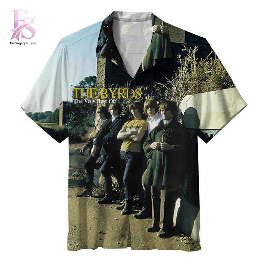 The Byrds The Very Best Of Album Hawaiian Shirt 1 Hawaiian shirt featuring an album cover inspired music-themed design