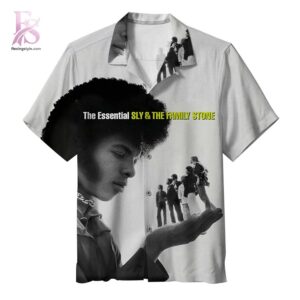 Casual Hawaiian shirt featuring colorful island inspired artwork and short sleeves The Essential Sly The Family Stone Hawaiian Shirt 1
