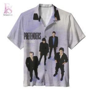 Tropical Hawaiian shirt with vibrant floral patterns and relaxed summer fit The Pretenders Learning to Crawl Album Hawaiian Shirt 1