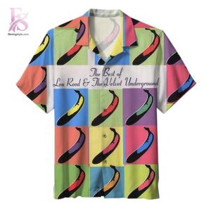 Lightweight Hawaiian shirt with palm leaf print perfect for beach vacations The Velvet Underground The Best of Lou Reed Hawaiian Shirt 1