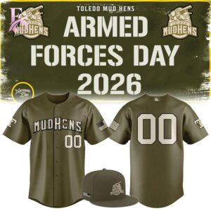 Stylish display of Toledo Mud Hens Armed Forces Day Baseball Jersey 1 with clean details and trendy look.