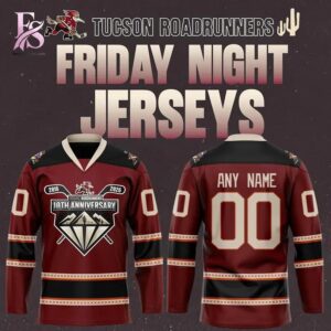 Stylish Tucson Roadrunners 10th Anniversary Hockey Jersey 1 designed for everyday comfort and casual fashion.