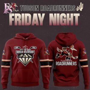 Stylish display of Tucson Roadrunners 10th Anniversary Hoodie 1 with clean details and trendy look.