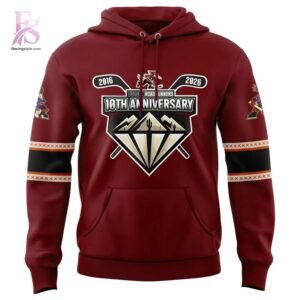 Stylish display of Tucson Roadrunners 10th Anniversary Hoodie 2 with clean details and trendy look.