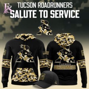 Stylish display of Tucson Roadrunners 2026 Salute to Service Night Hoodie 1 with clean details and trendy look.