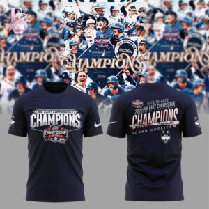 Stylish display of UConn Huskies Softball BACK TO BACK TOURNAMENT CHAMPIONS Hoodie 3 with clean details and trendy look.