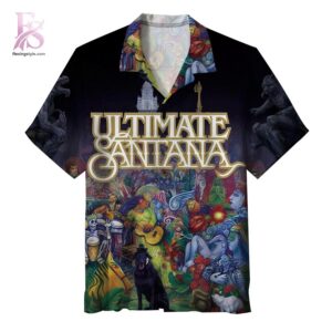 Tropical Hawaiian shirt with vibrant floral patterns and relaxed summer fit Ultimate Santana Hawaiin Shirt 1