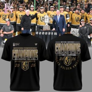 Stylish Vegas Golden Knights WESTERN CONFERENCE CHAMPIONS 2026 Shirt 1 with a modern look and comfortable everyday appeal.