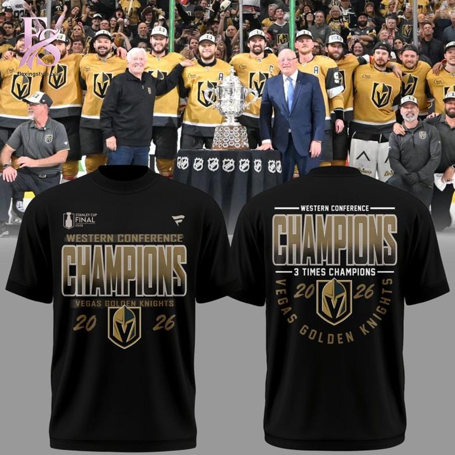 Stylish Vegas Golden Knights WESTERN CONFERENCE CHAMPIONS 2026 Shirt 1 with a modern look and comfortable everyday appeal.
