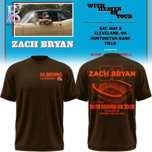 Stylish Zach Bryan Cleveland Browns WITH HEAVEN ON TOUR Hoodie 2 product with smooth finish and modern casual look.