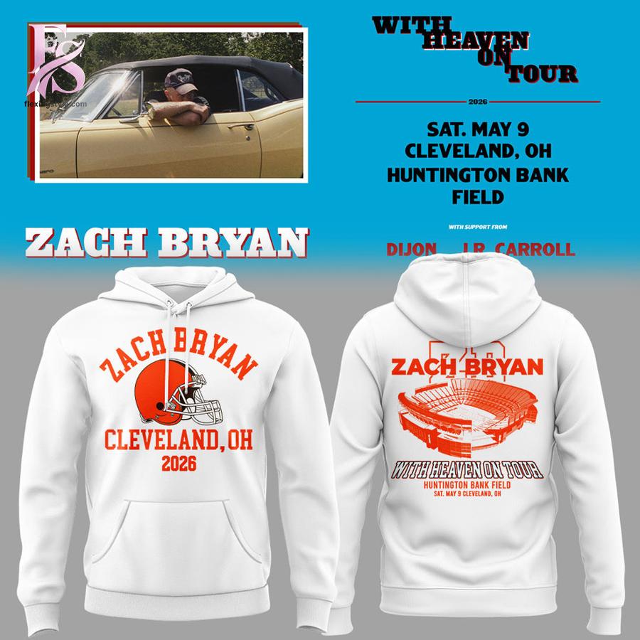 Stylish Zach Bryan x Cleveland Browns With Heaven On Tour Huntington Bank Field 2026 T Shirt 4 designed for everyday comfort and casual fashion.